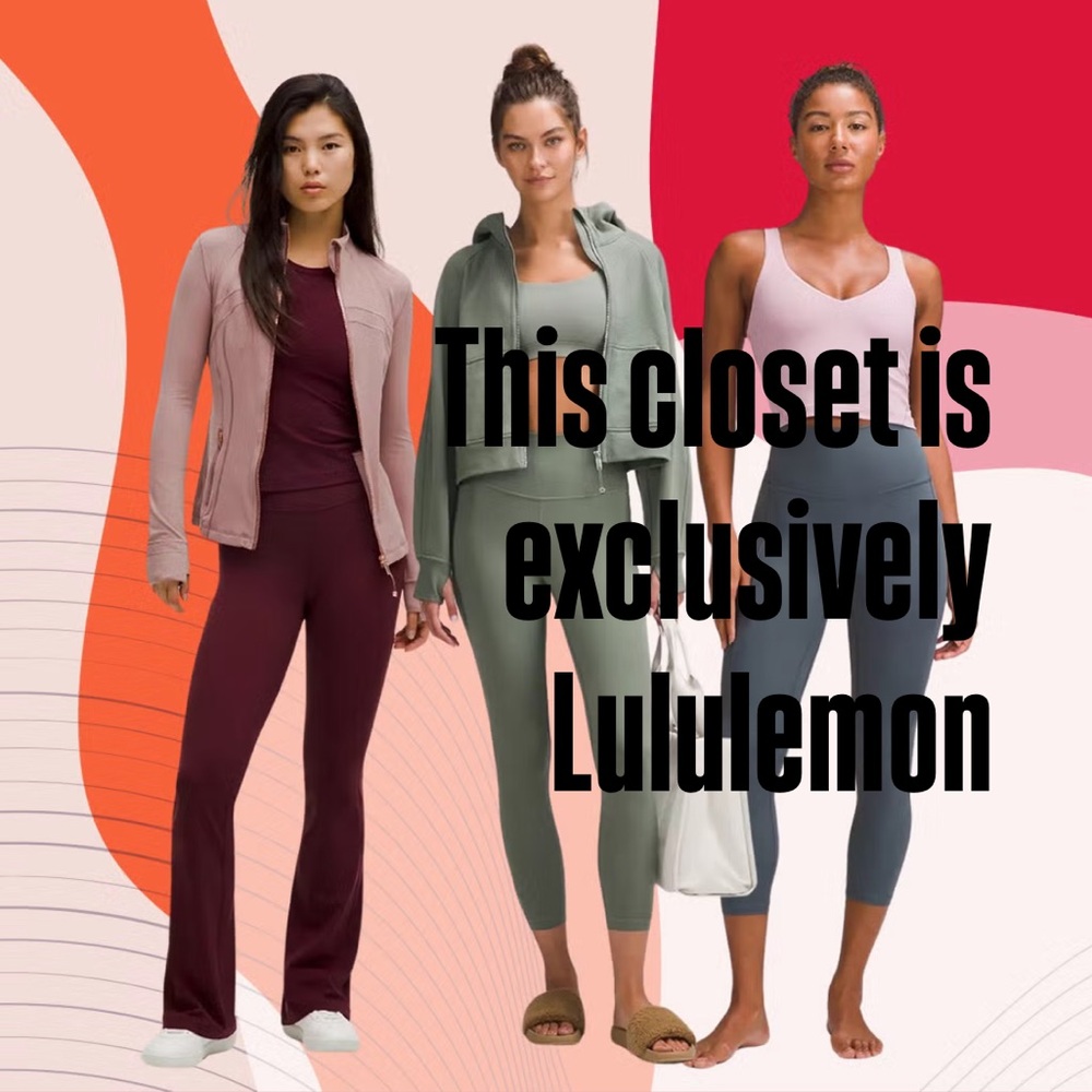 VUORI LULULEMON CURATED CLOSET. CLOSET IS EXCLUSIVELY LULU VUORI ALO BEYOND YOGA